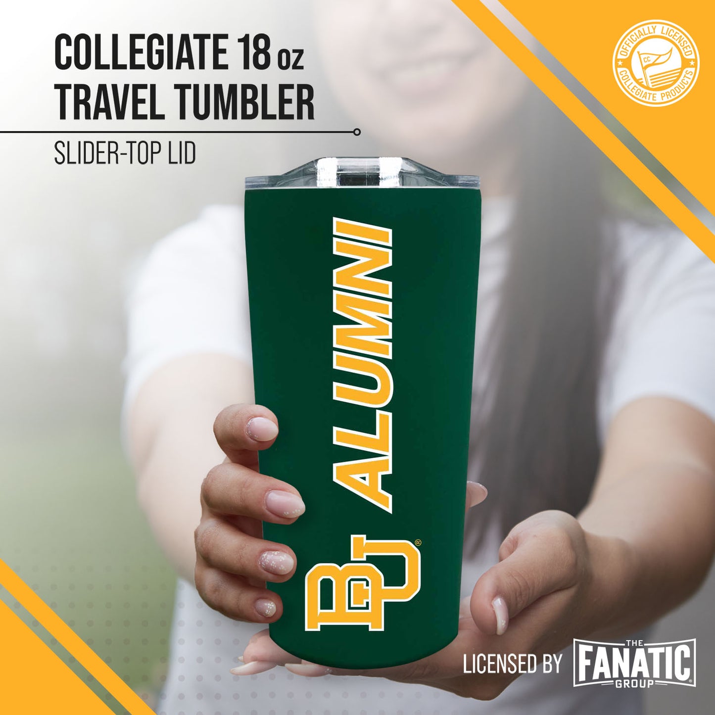 Baylor Bears Collegiate Stainless Steel Travel Tumbler for Alumni - Green
