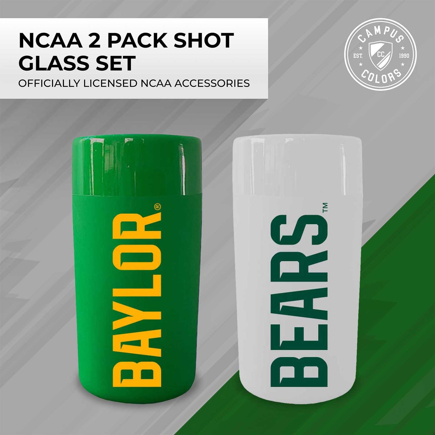 Baylor Bears College and University 2-Pack Shot Glasses - Team Color