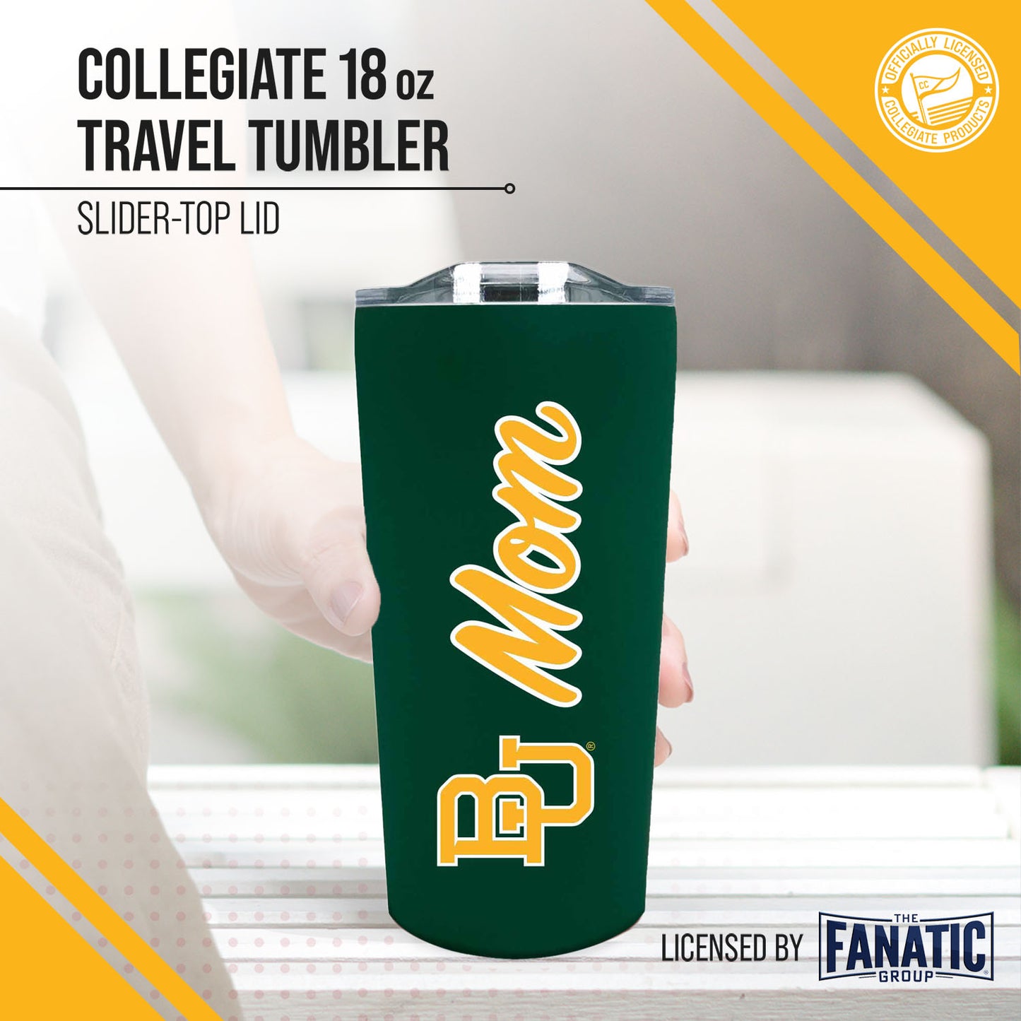 Baylor Bears NCAA Stainless Steel Travel Tumbler for Mom - Green