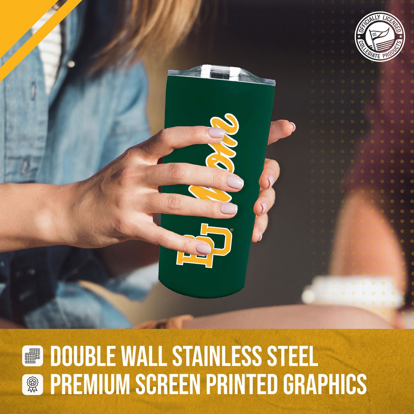 Baylor Bears NCAA Stainless Steel Travel Tumbler for Mom - Green