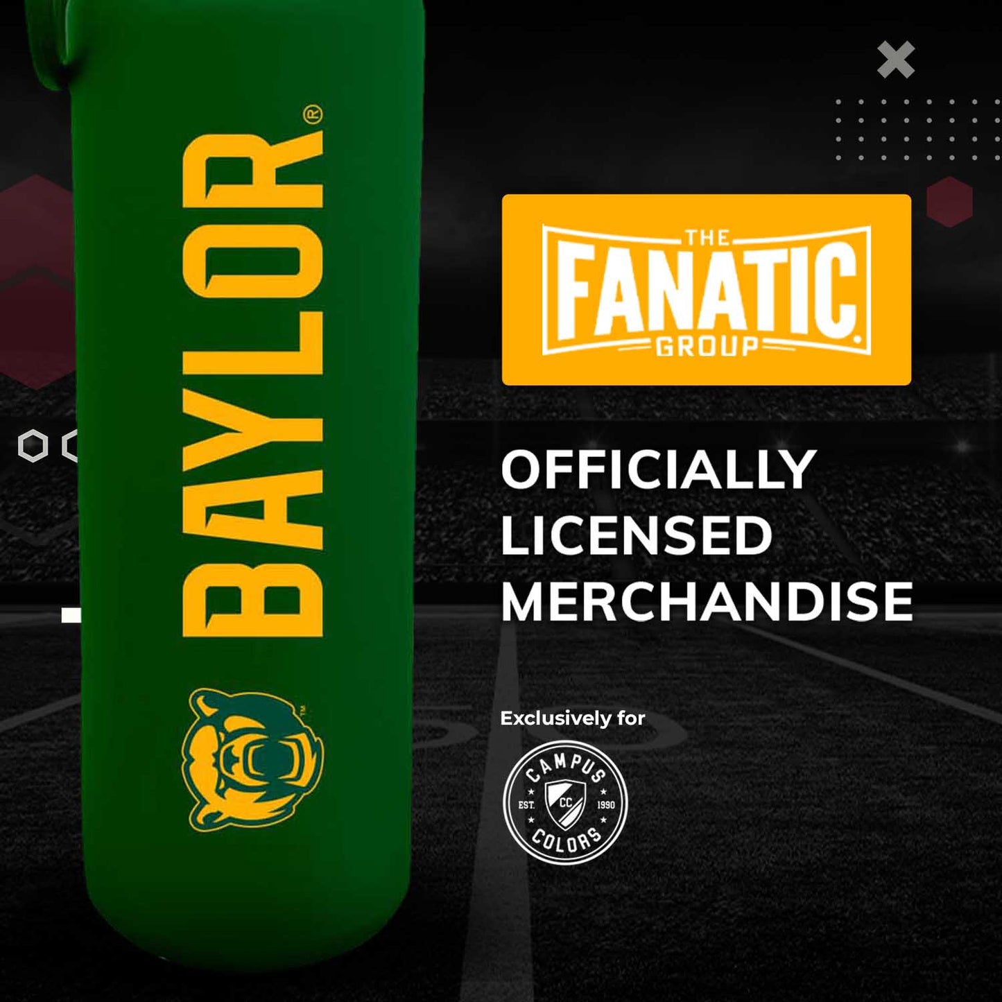 Baylor Bears NCAA Stainless Steel Water Bottle - Green