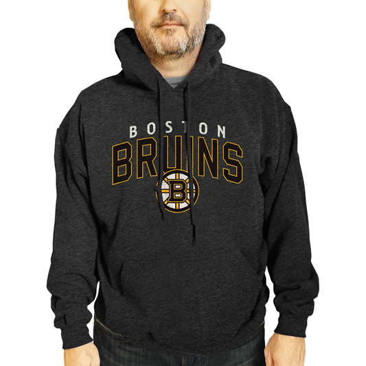 Boston  Bruins NHL Adult Unisex Powerplay Hooded Sweatshirt - Black Heather