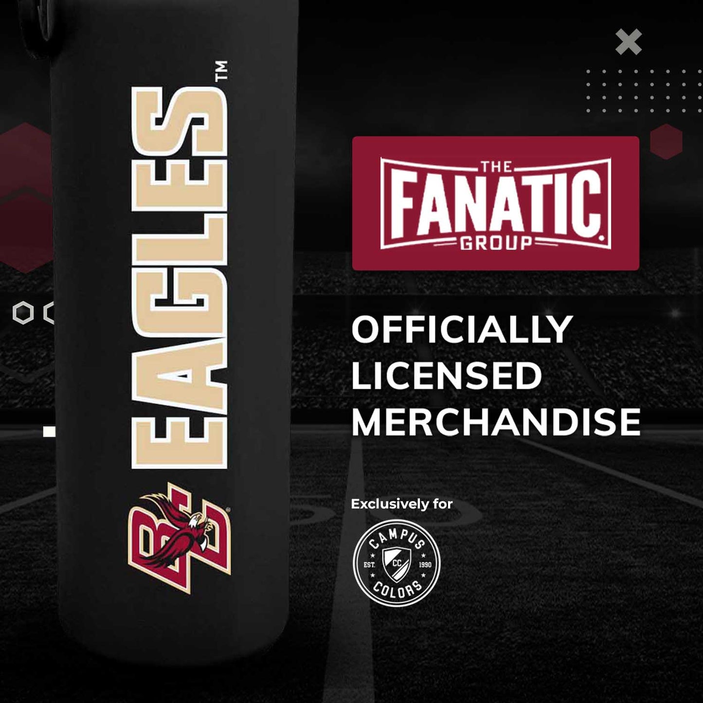 Boston College Eagles NCAA Stainless Steel Water Bottle - Black