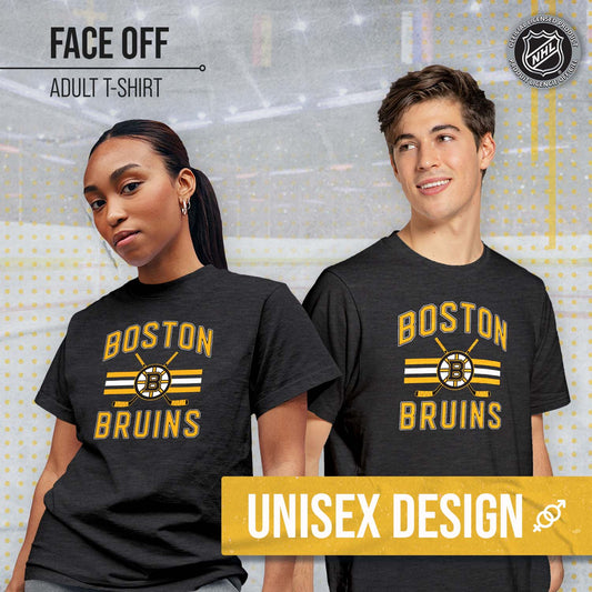 Boston Bruins NHL Adult Faceoff Tag-Less T-Shirt - Black