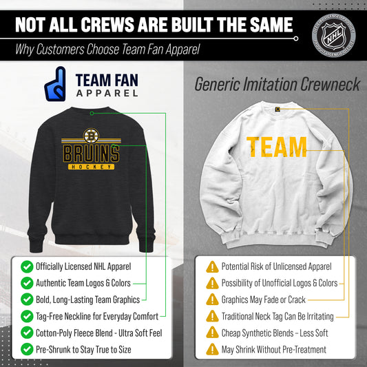 Boston Bruins NHL Charcoal True Fan Crewneck Sweatshirt - Charcoal