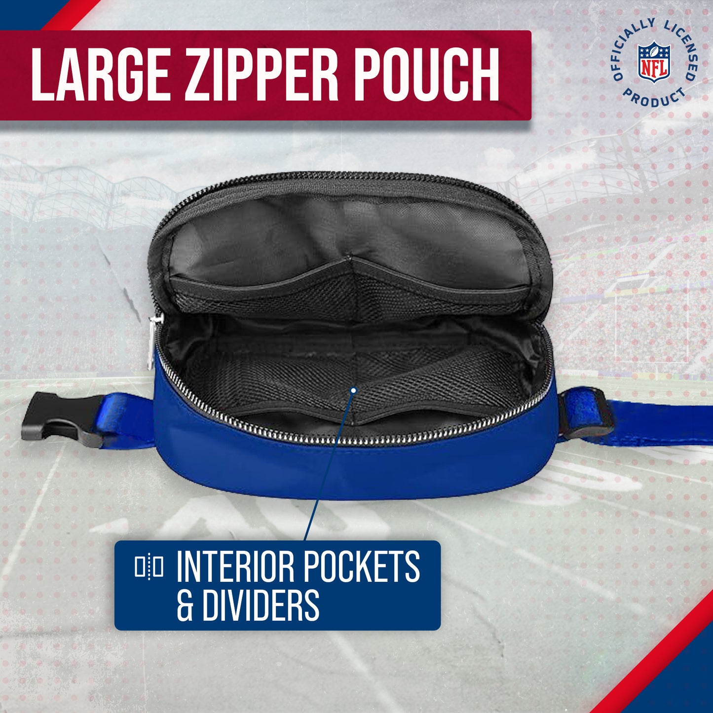 New York Giants NFL Gameday On The Move Crossbody Belt Bag - Royal