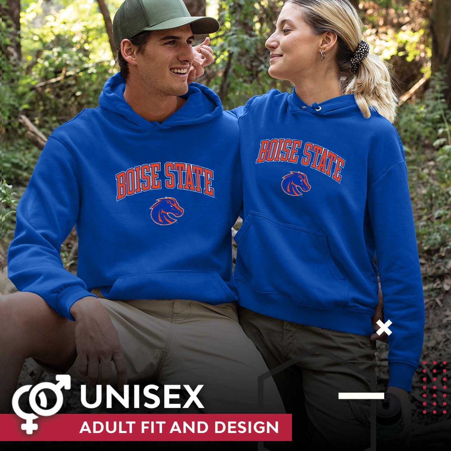 Boise State Broncos Adult Arch & Logo Soft Style Gameday Hooded Sweatshirt - Royal