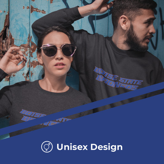 Boise State Broncos NCAA Adult Charcoal Crewneck Fleece Sweatshirt - Charcoal