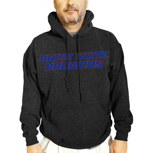 Boise State Broncos NCAA Adult Cotton Blend Charcoal Hooded Sweatshirt - Charcoal