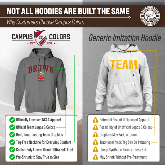 Brown Bears Campus Colors Adult Arch & Logo Soft Style Gameday Hooded Sweatshirt  - Gray