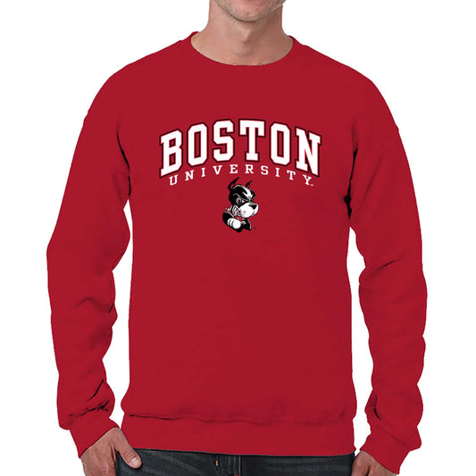 Boston Terriers Adult Arch & Logo Soft Style Gameday Crewneck Sweatshirt - Red