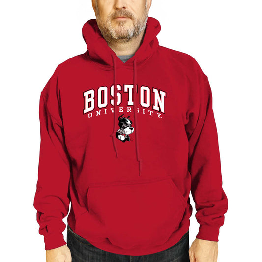 Boston Terriers Adult Arch & Logo Soft Style Gameday Hooded Sweatshirt - Red