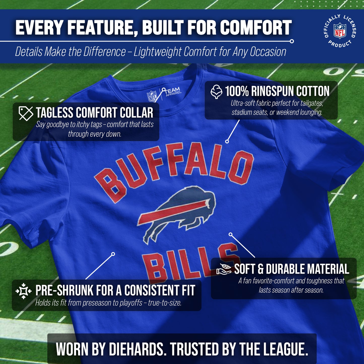 Buffalo Bills NFL Adult Gameday T-Shirt - Royal