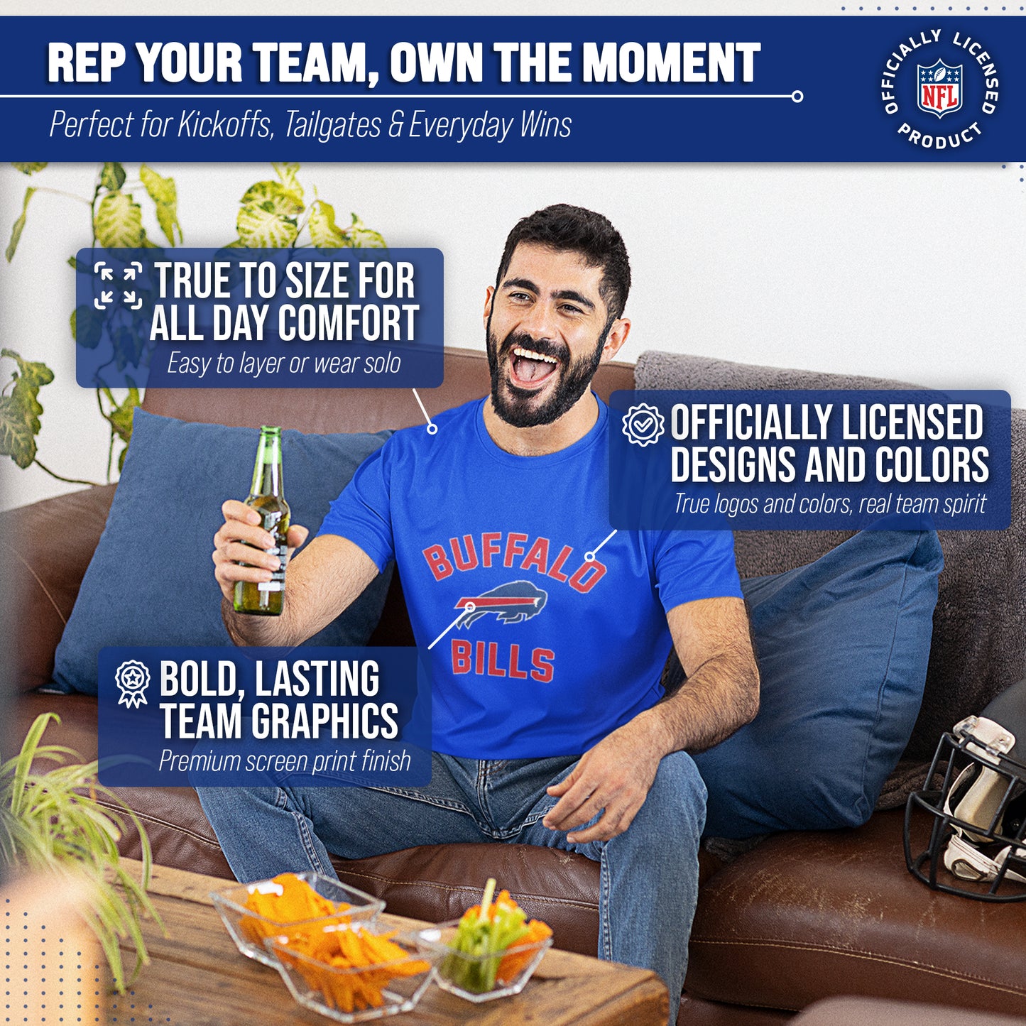 Buffalo Bills NFL Adult Gameday T-Shirt - Royal