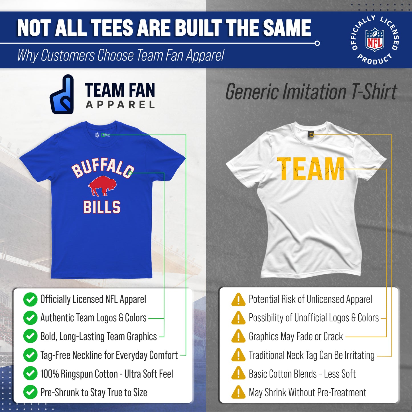 Buffalo Bills NFL Adult Retro Gameday Unisex T-Shirt - Royal