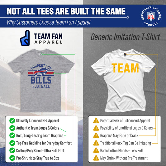 Buffalo Bills NFL Adult Property Of T-Shirt - Sport Gray