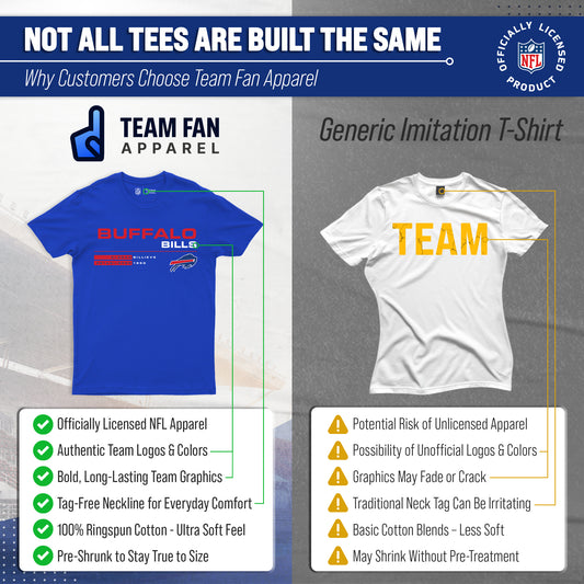 Buffalo Bills Adult NFL Speed Stat Sheet T-Shirt - Royal