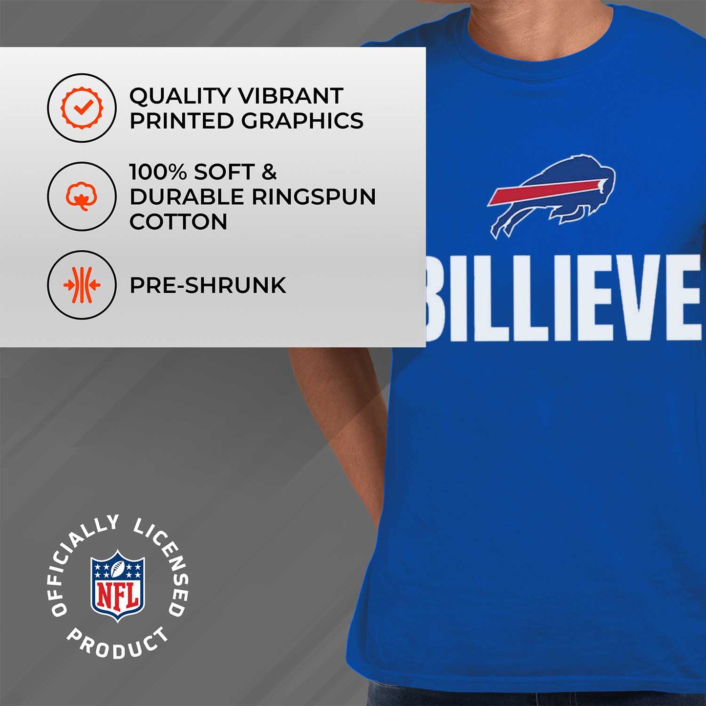 Buffalo Bills NFL Adult Team Slogan Unisex T-Shirt - Royal