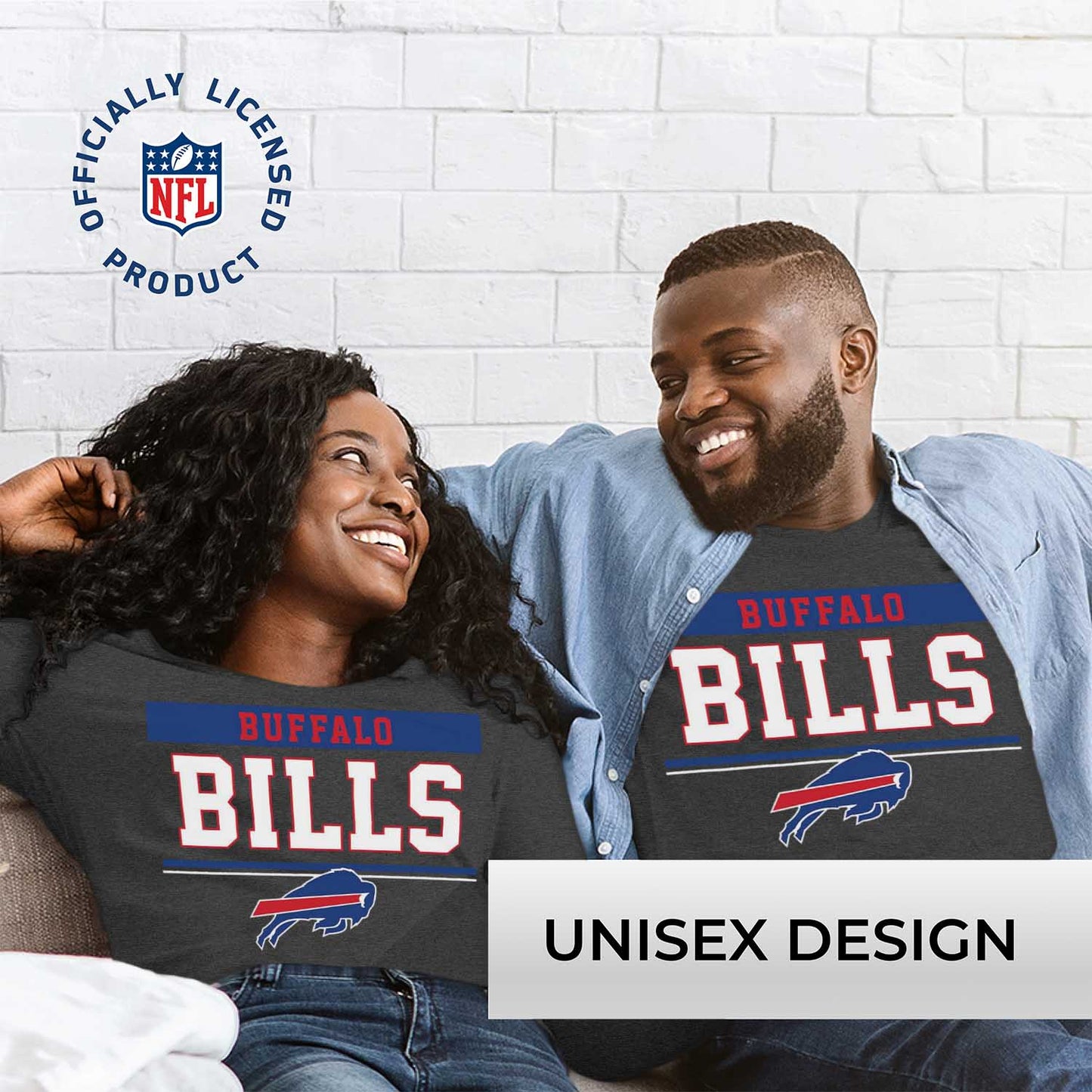 Buffalo Bills NFL Adult Charcoal Long Sleeve T Shirt - Charcoal