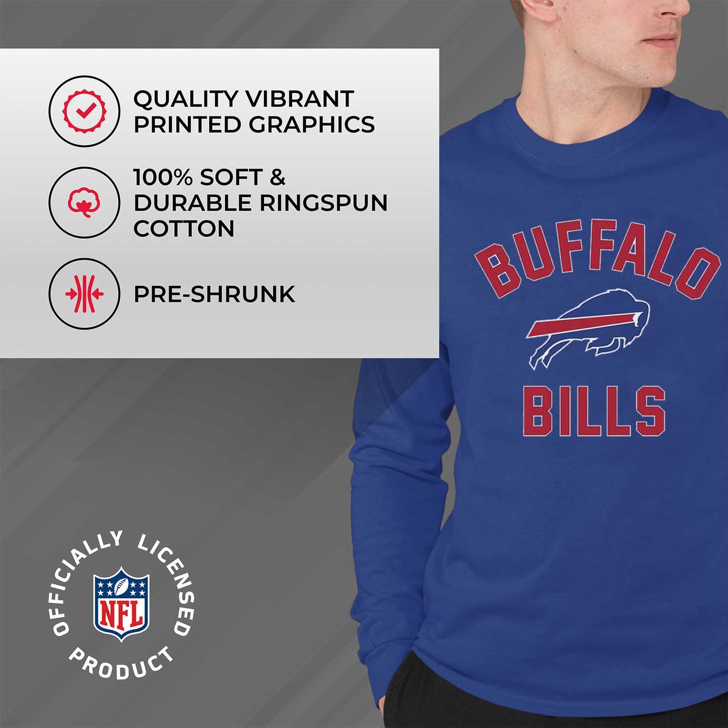 Buffalo Bills NFL Gameday Adult Long Sleeve Shirt - Royal