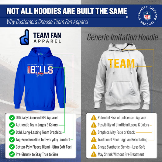 Buffalo Bills NFL Adult Unisex Modern Endzone Soft Fleece Hooded Sweatshirt - Royal