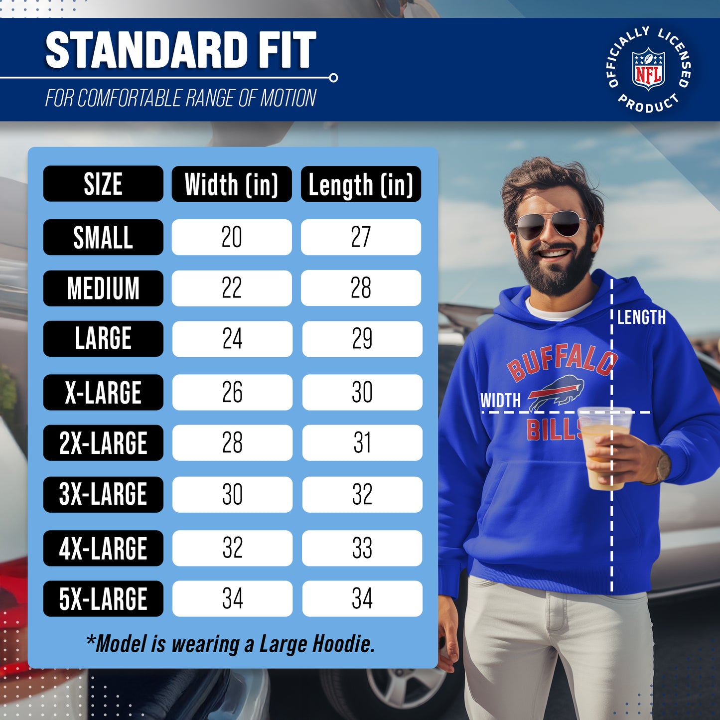 Buffalo Bills NFL Gameday Adult Hooded Sweatshirt - Royal