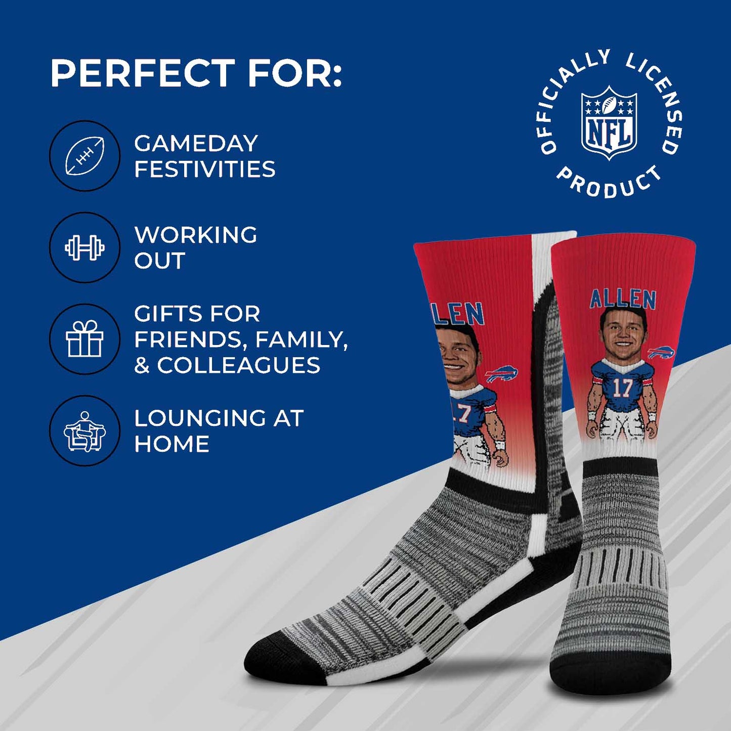 Buffalo Bills FBF NFL V Curve Socks - Red