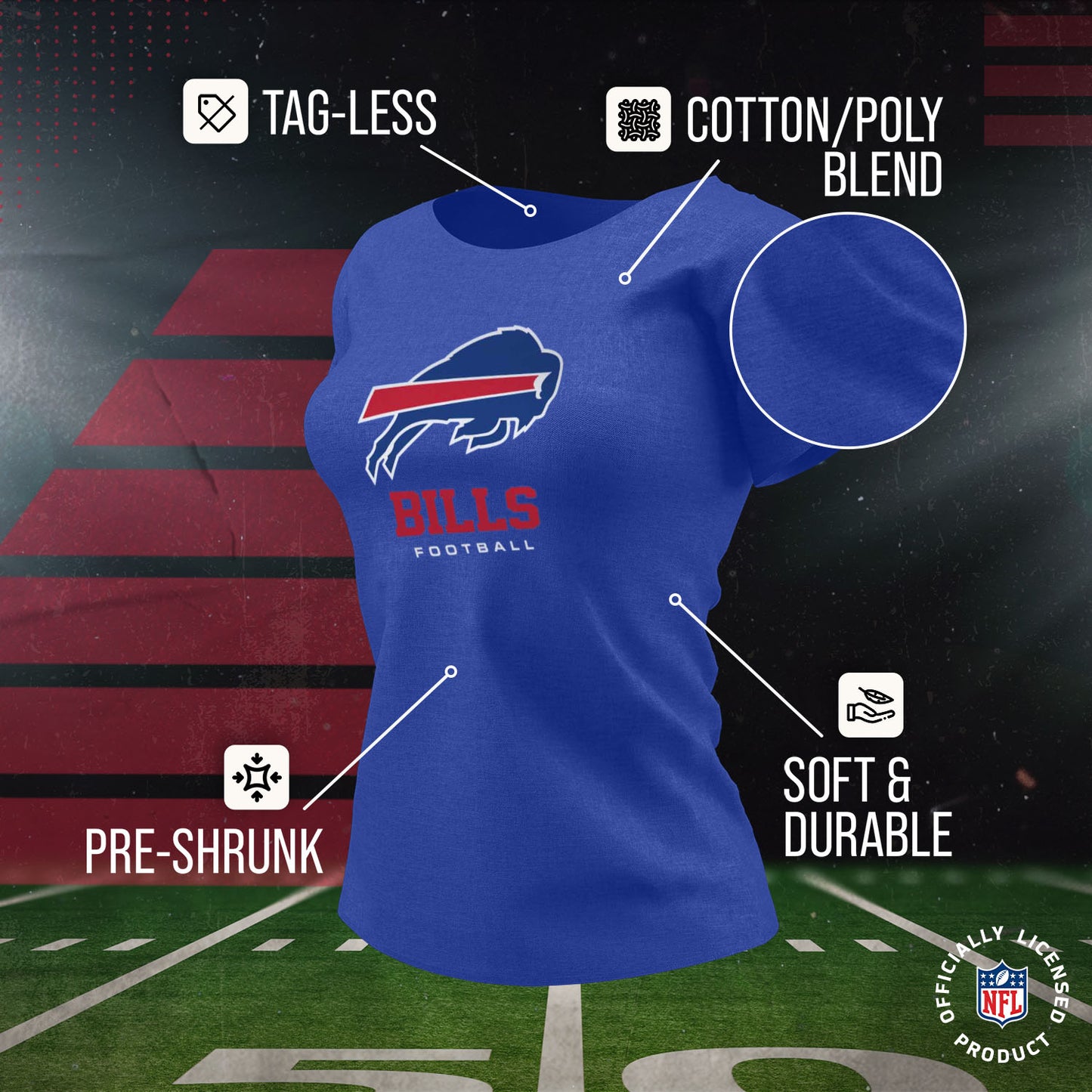 Buffalo Bills Women's NFL Ultimate Fan Logo Short Sleeve T-Shirt - Royal