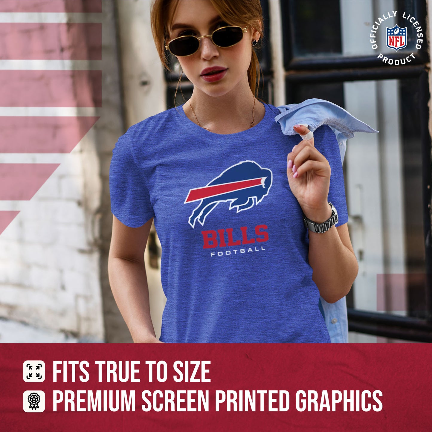 Buffalo Bills Women's NFL Ultimate Fan Logo Short Sleeve T-Shirt - Royal