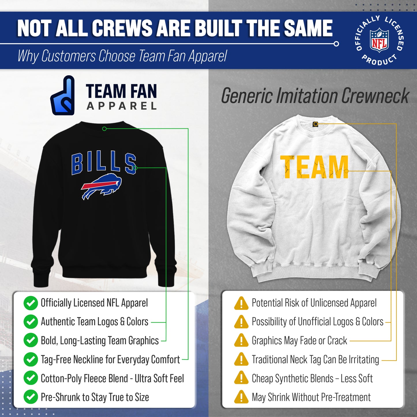 Buffalo Bills NFL Home Team Crew - Black