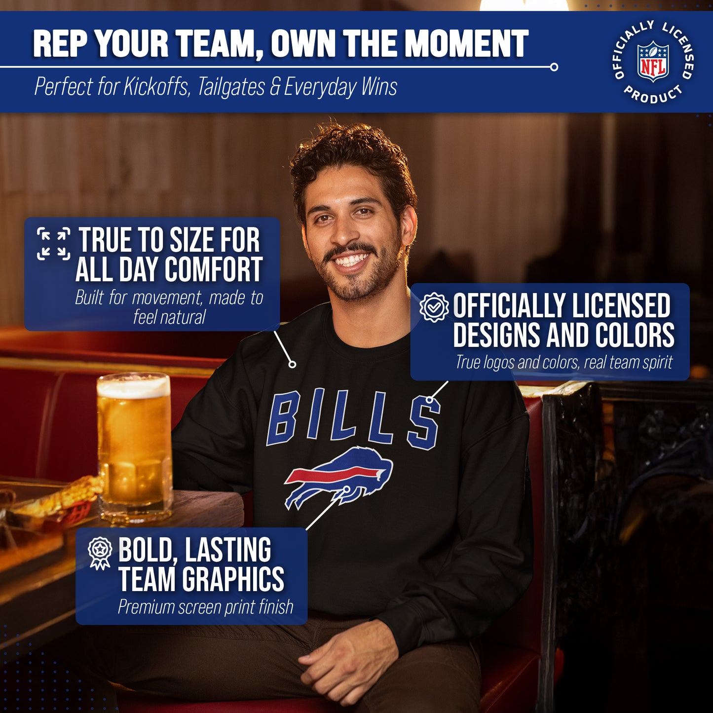 Buffalo Bills NFL Home Team Crew - Black