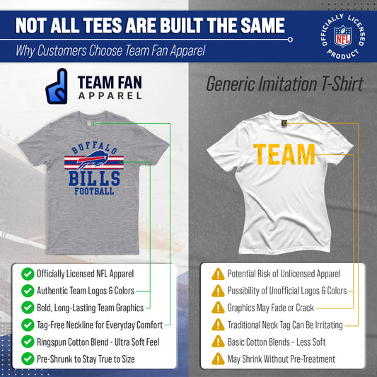 Buffalo Bills NFL Adult Short Sleeve Team Stripe Tee - Sport Gray