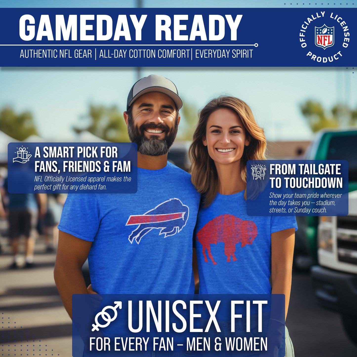 Buffalo Bills NFL Modern Throwback T-shirt - Team Color