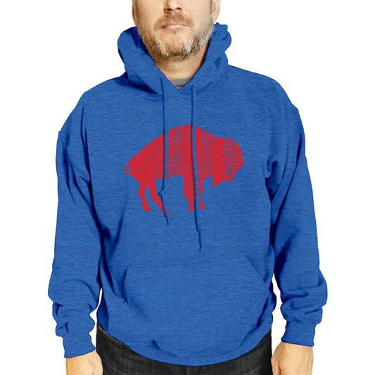 Buffalo Bills NFL Adult Unisex Modern Throwback Ultra Soft Fleece Hooded Sweatshirt - Royal