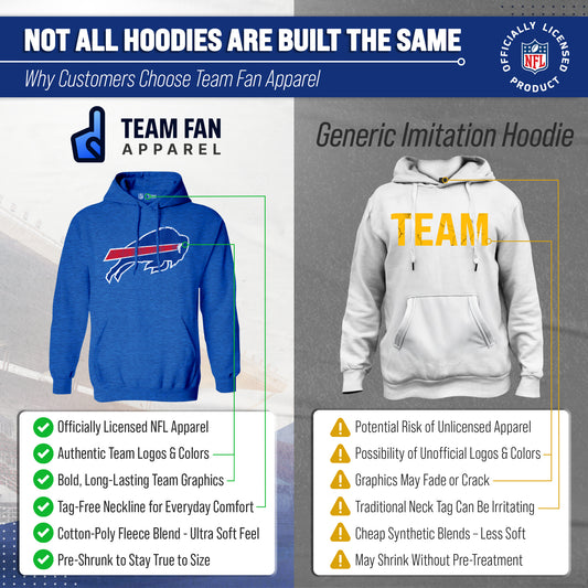 Buffalo Bills NFL Adult Unisex Modern Throwback Ultra Soft Fleece Hooded Sweatshirt - Blue