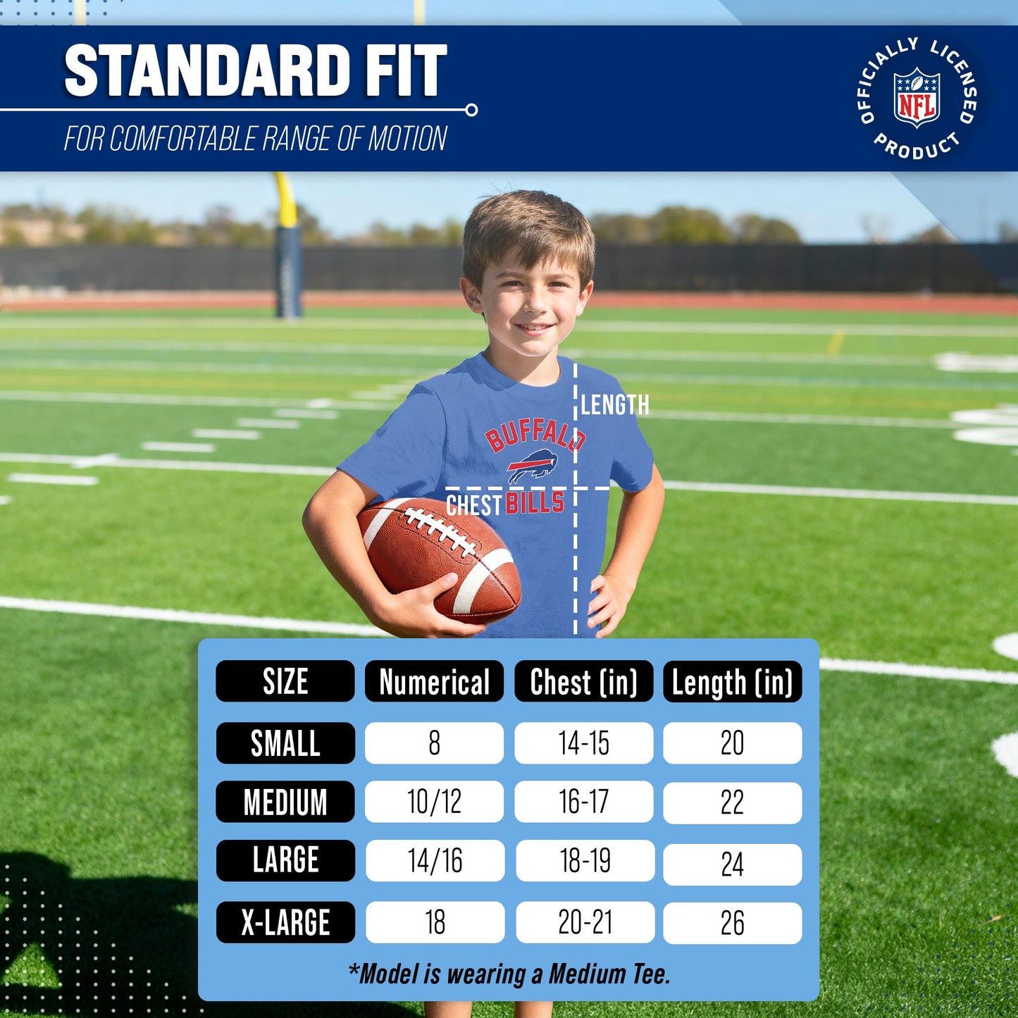 Buffalo Bills NFL Youth Gameday Football T-Shirt - Royal