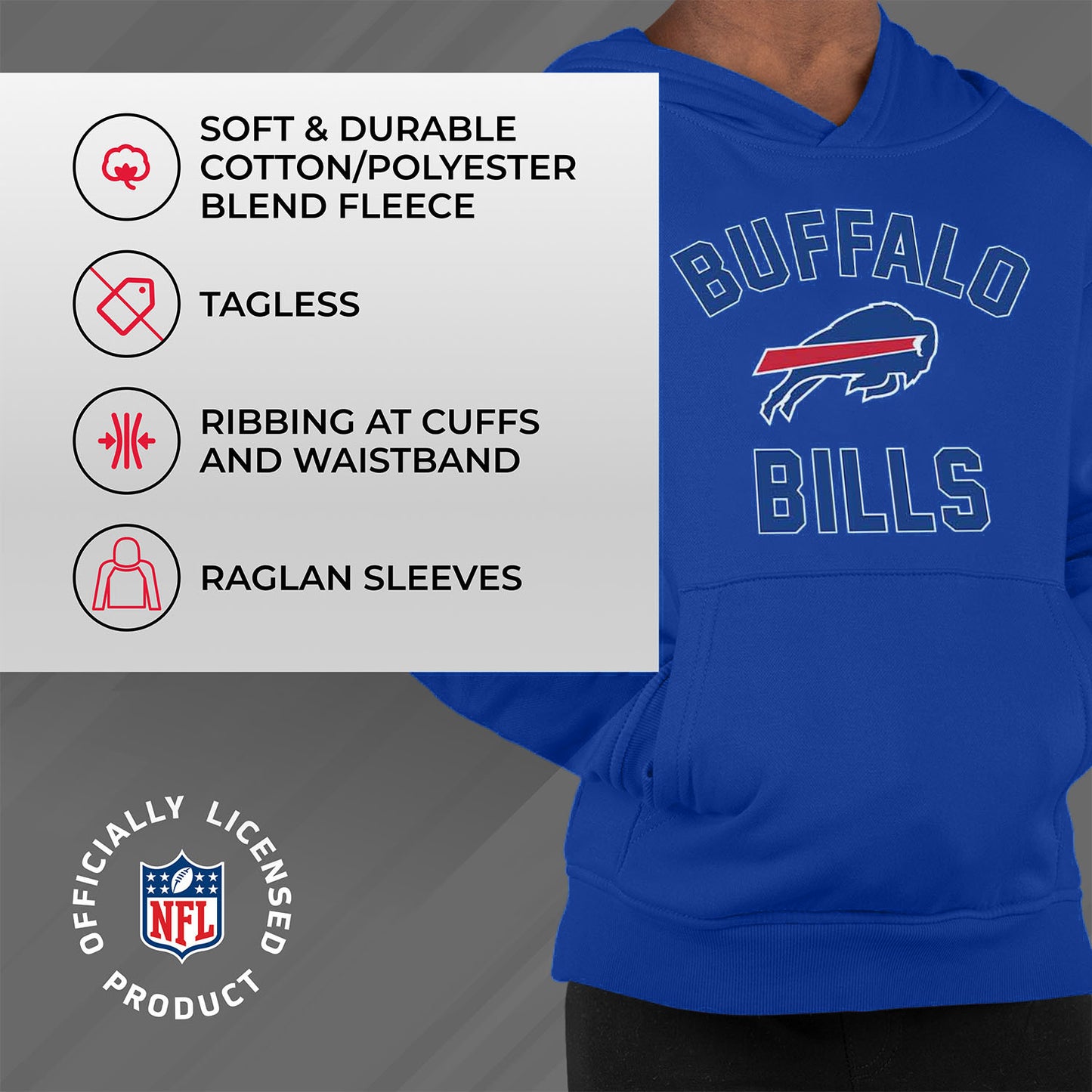Buffalo Bills NFL Youth Gameday Hooded Sweatshirt - Royal