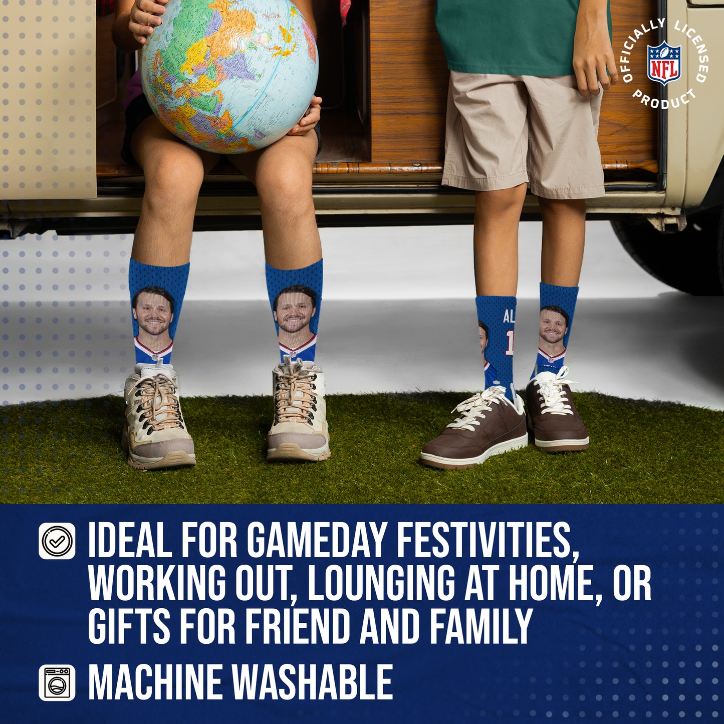 Buffalo Bills NFL Youth Roster Player Crew Socks - Royal