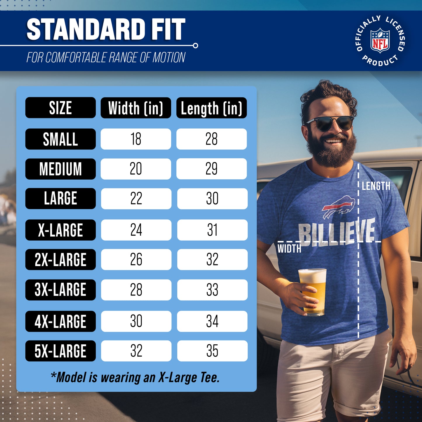 Buffalo Bills NFL Adult Team Slogan Unisex T-Shirt - Royal