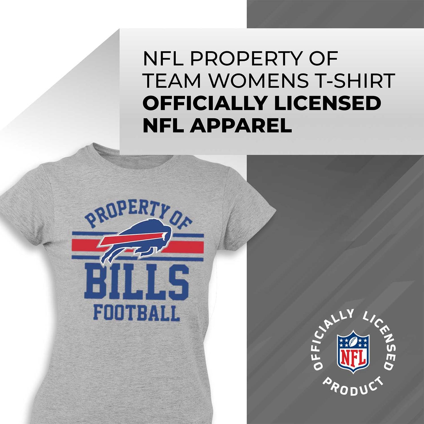 Buffalo Bills NFL Womens Short Sleeve Property of Tshirt - Gray