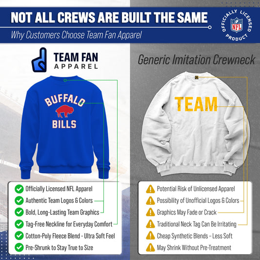 Buffalo Bills NFL Adult Unisex Retro Gameday Ultra Soft Fleece Crewneck Sweatshirt - Royal