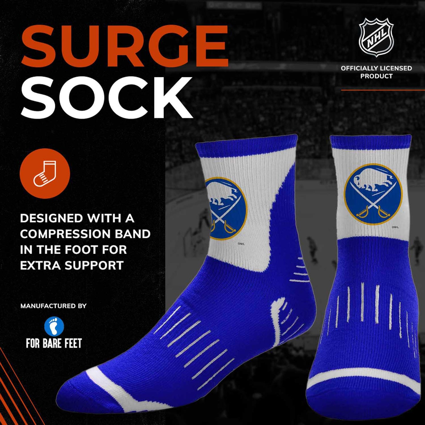Buffalo Sabres NHL Youth Surge Socks - Royal