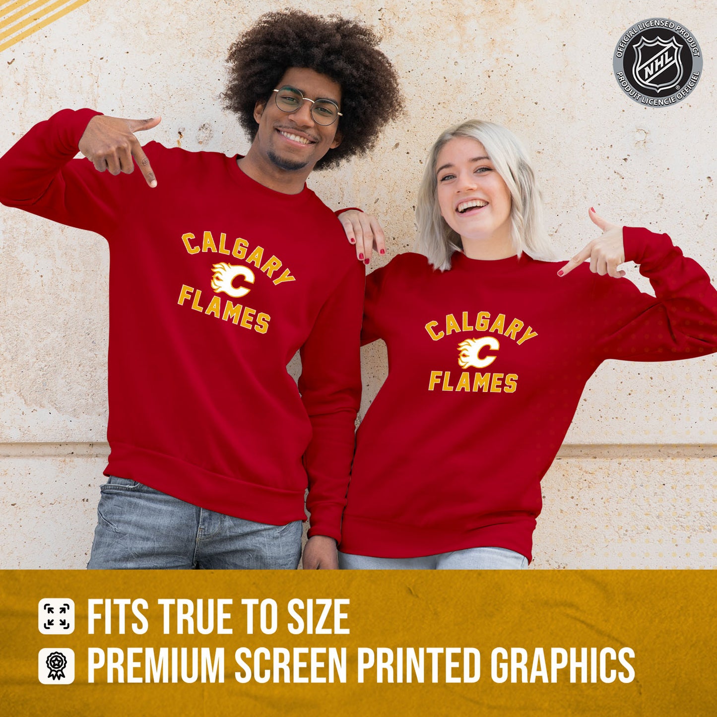 Calgary Flames Adult NHL Gameday Crewneck Sweatshirt - Red