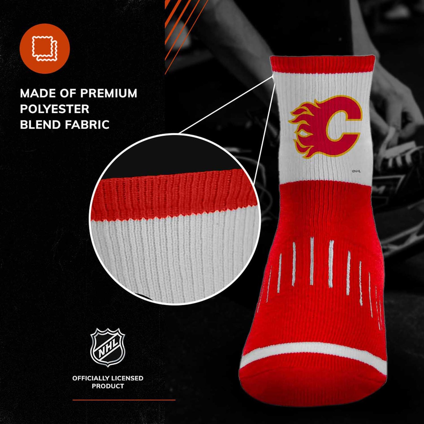 Calgary Flames NHL Youth Surge Socks - Red