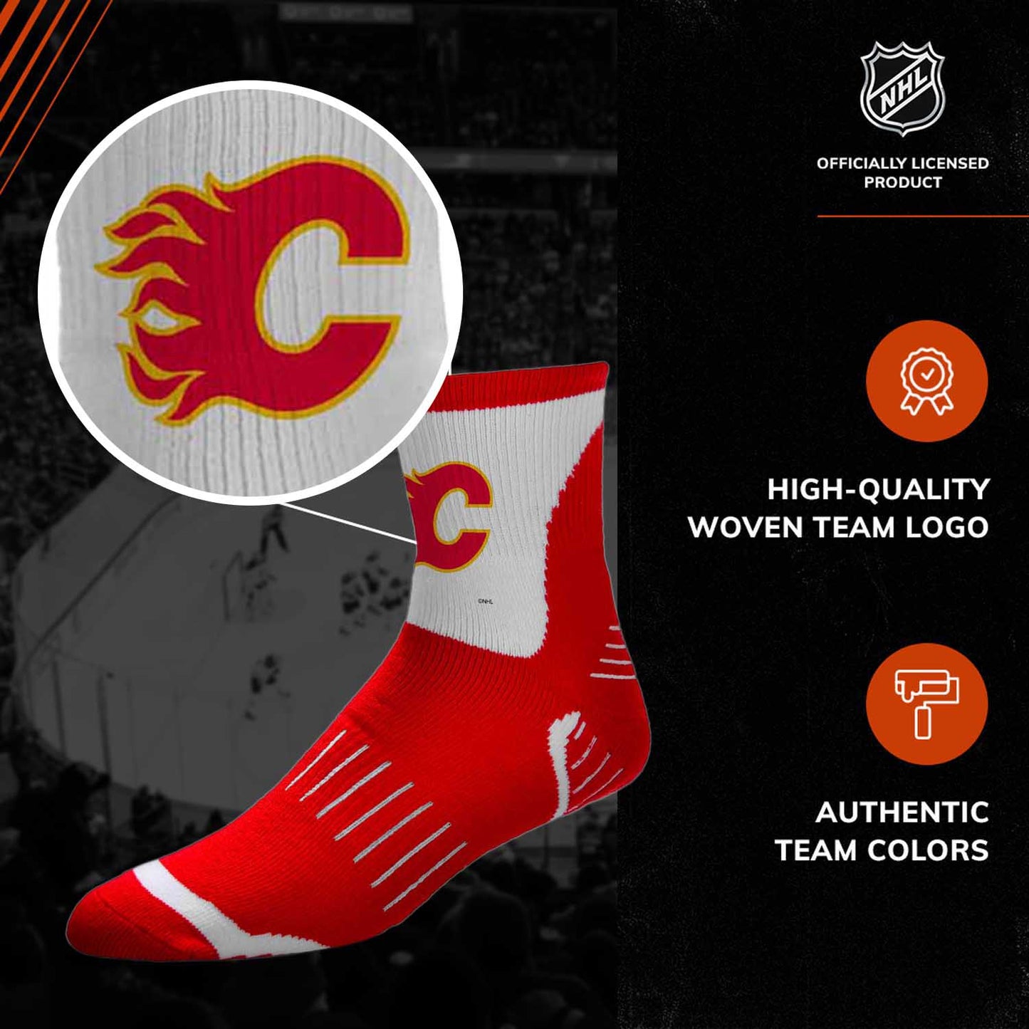 Calgary Flames NHL Youth Surge Socks - Red