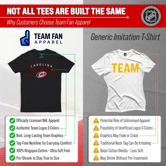 Carolina Hurricanes NHL Adult Powerplay Heathered Unisex T-Shirt - Black Heather