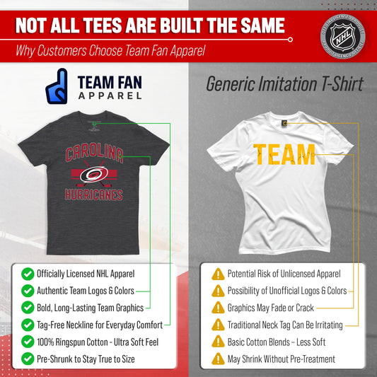 Carolina Hurricanes NHL Adult Faceoff Tag-Less T-Shirt - Black