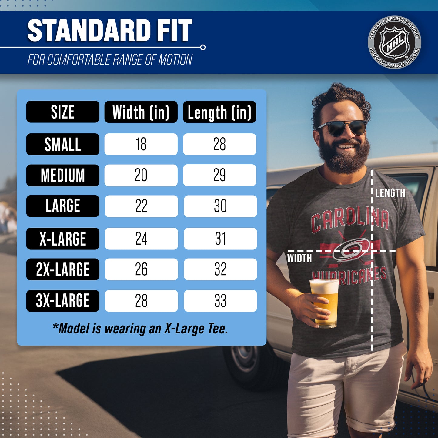 Carolina Hurricanes NHL Adult Faceoff Tag-Less T-Shirt - Black