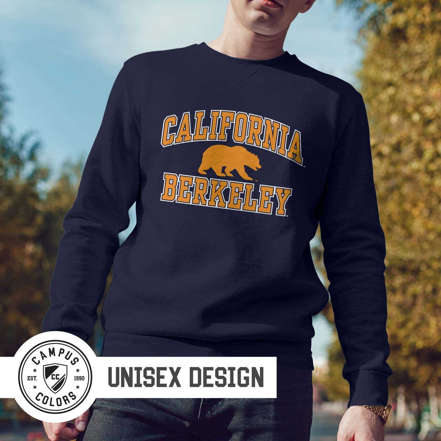 Cal Golden Bears Adult Arch & Logo Soft Style Gameday Crewneck Sweatshirt - Navy
