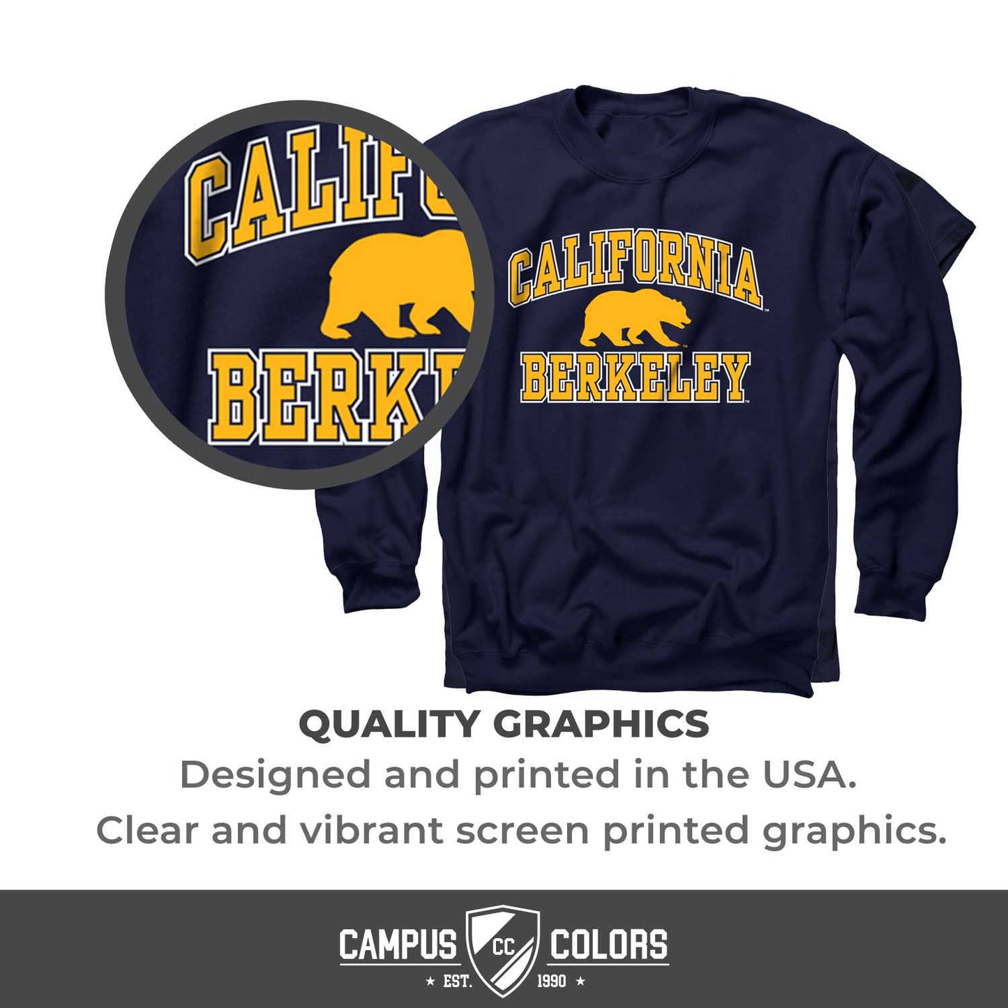 Cal Golden Bears Adult Arch & Logo Soft Style Gameday Crewneck Sweatshirt - Navy